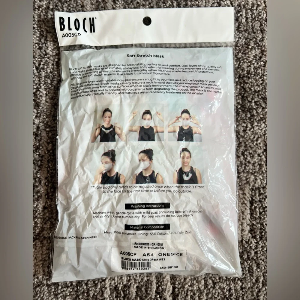 New Bloch Kids Mask 3-Pack